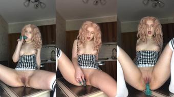 Sucking and Riding dildo (Minnie Milly)