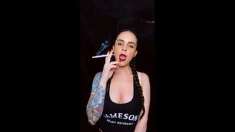 Smoking with Braids and Red Lipstick (Dani Lynn)