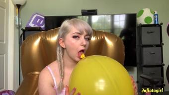 Inflatagirl Blowing Biting And Licking My Balloons (Inflatagirl)