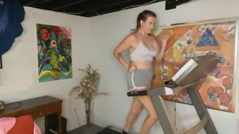 Sweating Though a HIIT Treadmill Workout - August 22, 2023 (maggierosexo)