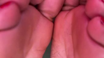 Floor Pov Of Pink Nylons Removal (Pink Foxx)