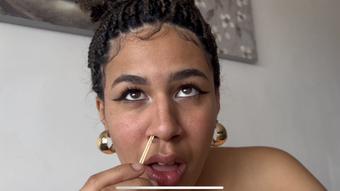 STANDARD V using 2 toothpicks to tickling my nose so hard - May 20, 2023 (Colombianbigass)