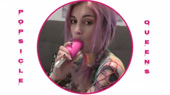 Flame Jade rainbow fishnet dildo fuck - November 04, 2019 (Popsicle Queens)