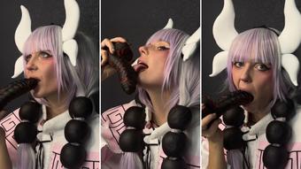 Kanna Kamui - Sucking Dildo Blowjob - Dec 19, 2022 (Lil cosplay slut)