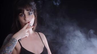 Smoking Marlboro Gold 100s Up Close (Dani Lynn)
