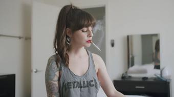 Smoking Cork on Bed Listening to Music (Dani Lynn)