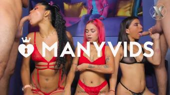 SUCK BITC!WHORES kneel down to suck cock (Xlivestudio)