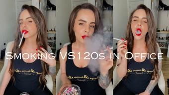 Smoking VS120s in Office (Dani Lynn)