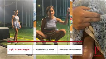 Playing golf without panties and Peeing (Ms Petra Petrova)