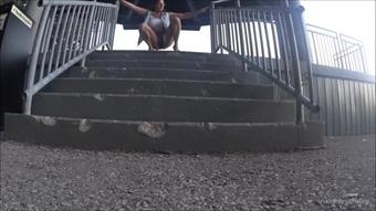 Naughty Christine Pissing On The Pavilion Stairs (Naughty Christine)