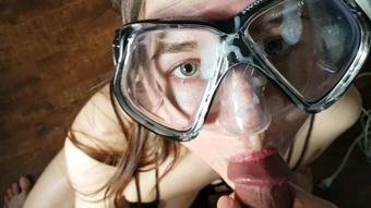 Hazel Simone Scuba Mask Sloppy Deepthroat Pov (Hazel Simone)