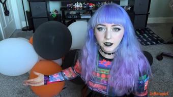 Inflatagirl Goth Gf Lectures And Busts Your Balloons (Inflatagirl)