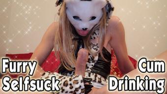 Furry Selfsuck & Cum Swallow (Jessica Sweet)