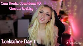 JOI Cum Denial & Chastity Cage Lock: Locktober Day 1 (boudoirbunny)
