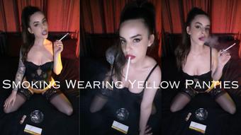 Smoking Wearing Yellow Panties (Dani Lynn)