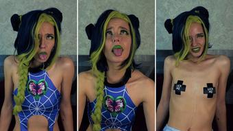 JoJo's Bizarre - Jolyne Cujoh Silly Ahegao Face - Jun 17, 2023 (Lil cosplay slut)