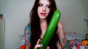 Horny Vegan Fucks Her Veggies - Cucumber (Molly Darling)