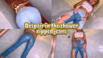 Despair in the shower ripped levi's jeans (lissadollhot)