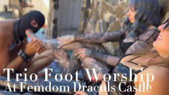 Trio Foot Worship At Dracula Femdom Castle (Blazed Brat)