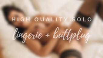 Buttplug fun in nylon stockings (TindraFrost)