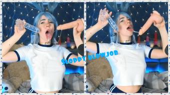 Showed her skill slobbering blowjob (MollyRedWolf)