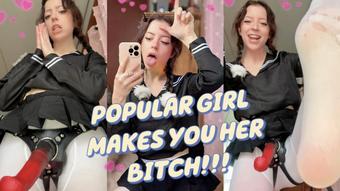 Schoolgirl BULLY u into SISSY! Strap on (Bambi Bluu)
