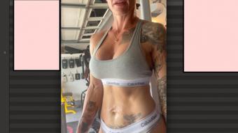 Sweaty Home Workout in a Thong (RealLuciPower)