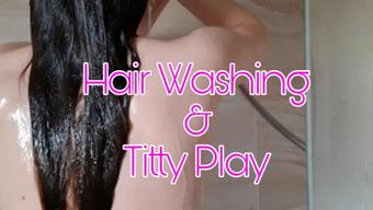 Scottish Teen Hair Washing & Titty Play (EveYourApple)