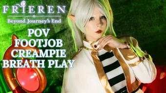 Elf Frieren pleases a traveler with her feet. Creampie, Pov (MollyRedWolf)