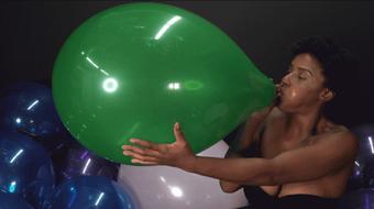 Sasha's First 2 Balloon Blow to Pop (Custom Fetish)