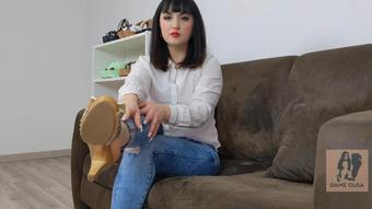 Dame Olga's Fetish Clips - (422) Wooden Mules And Blue Jeans (4K, Wmv) (Dame Olga's Fetish Clips)