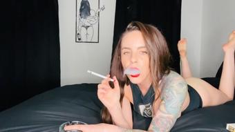 Smoking in Band T-Shirt (Dani Lynn)