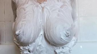 Lexi Snow Rubbing Shaving Cream Into Tits (Lexi Snow)