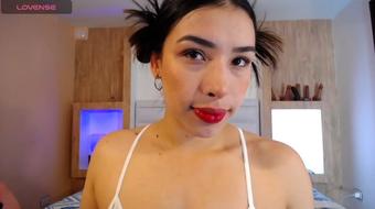 Sultry Seductress Savors Dildo with Her Long Tongue and Erot (Melted_Chocolate)
