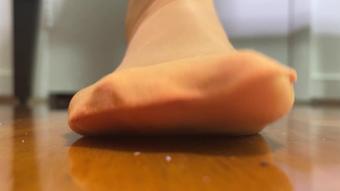 Mistress Wearing Orange Nylon Socks (Pink Foxx)