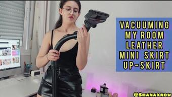 LEATHER UPSKIRT CLEAVAGE VACUUMING ROOM (Shanaxnow)