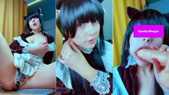 Maid Chocola plays with Brother's cock (SpookyBoogie)