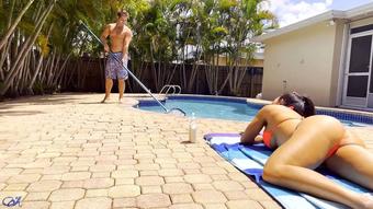 Naughty MILF Poolside Handjob (AglaeaGroup)