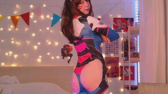 Catgitl D.va cosplay stream (OlashPeachy)