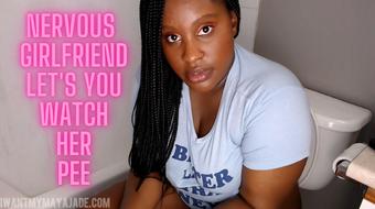 Nervous GF Let's you Watch Her Pee (BlackHottie)