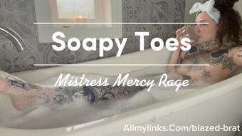Soapy Toes, Foot Fetish Soft Femdom (Blazed Brat)