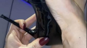 Shoe Worship - Black Patent Stilettos (RealLuciPower)