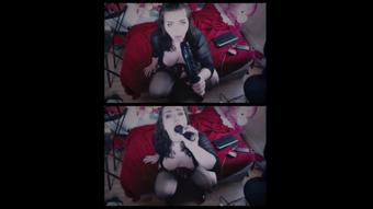 Big Tit Goth Holding Down Giant BBC Toy (Lexxiblakk)