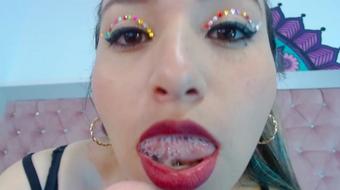 Sloppy blowjob queen gets off on saliva and gurgles (Coconutsex)