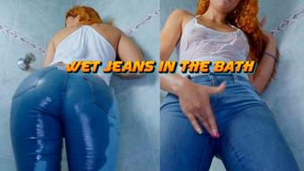 WET JEANS IN THE BATH (lissadollhot)