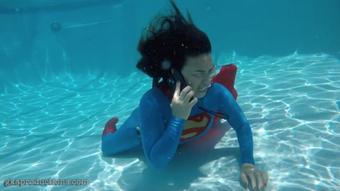Megan Jones as SuperGrrl - Sexy Underwater Swimming (Ginary)