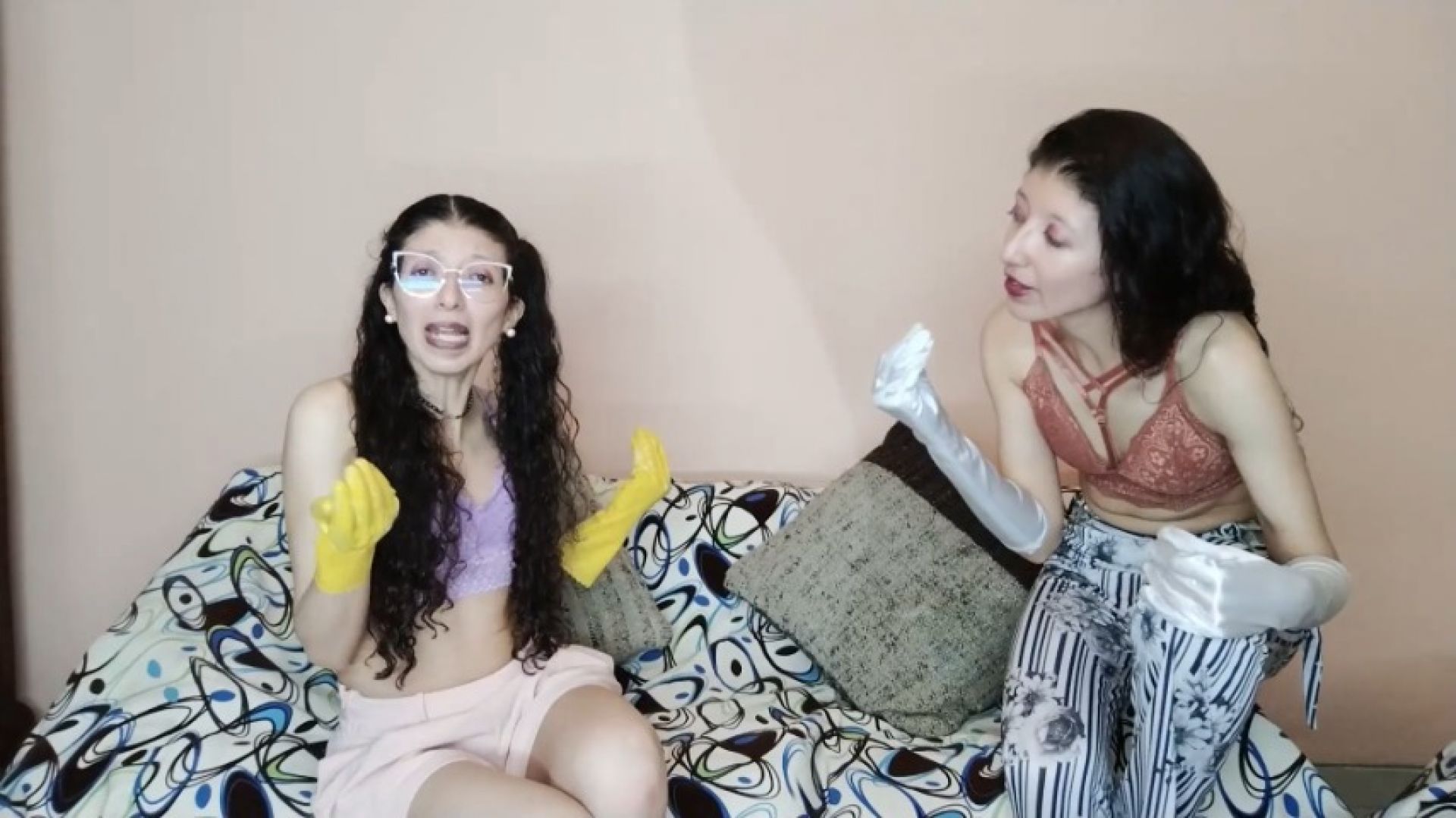 ROLEPLAY GLOVE BABYSITTER DRESSES YOU UP AS A FETISH GIRL