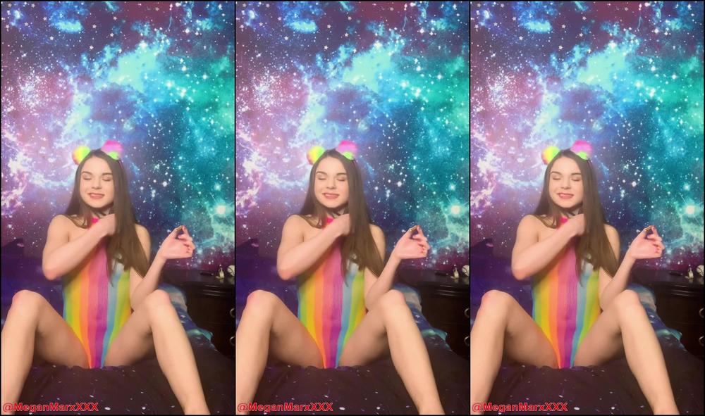 Meganmarxxx Smoke And Tease In Rainbow Lingerie