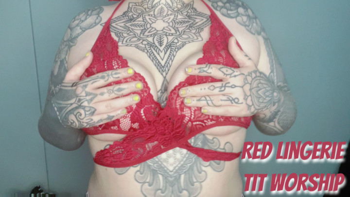 Red Lingerie Tit Worship