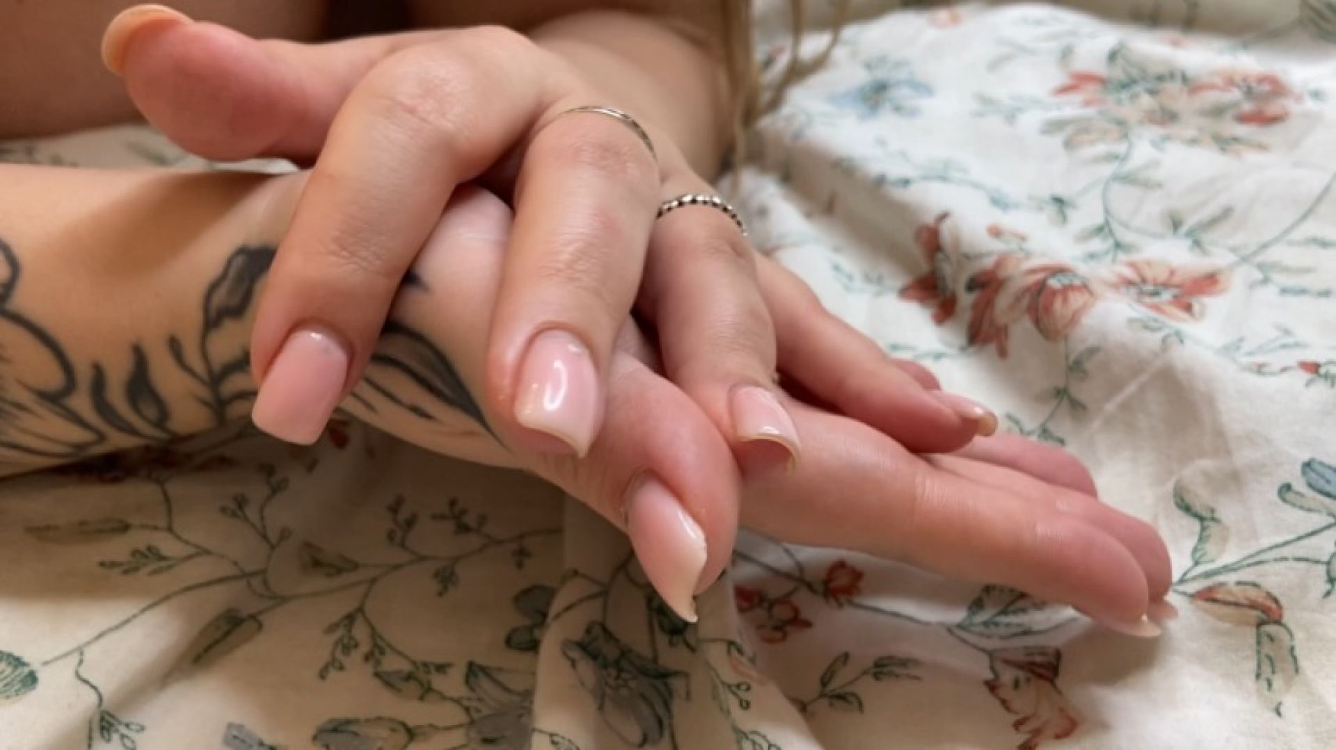 Latex fetish. Gloved hands playing with cock